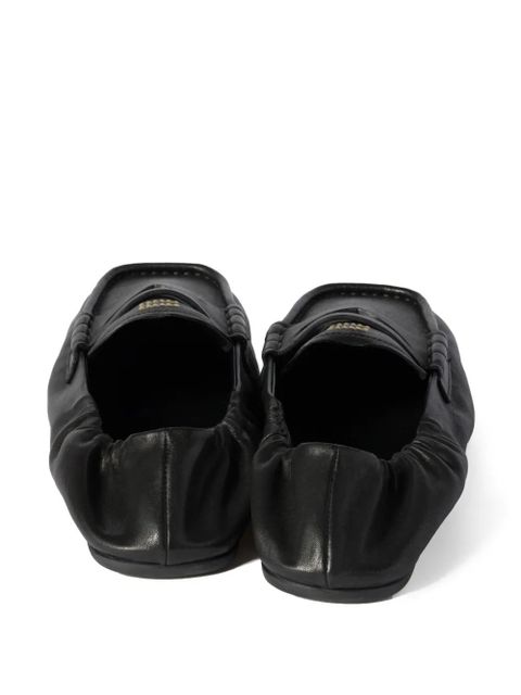 Miu Miu embossed-logo loafers - Black