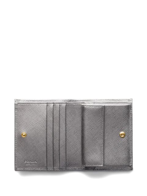 Prada triangle-logo leather wallet - Grey