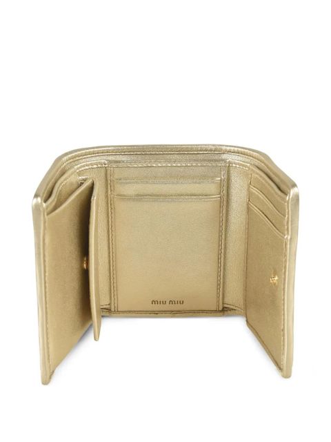 Miu Miu matelasse-effect wallet - Gold