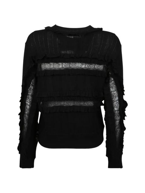 Ulla Johnson Demma ruffled lace sweater - Black - zdjęcie produktu nr 2