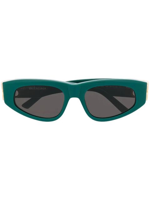 Balenciaga Eyewear logo-plaque cat-eye sunglasses - Green - zdjęcie produktu nr 1