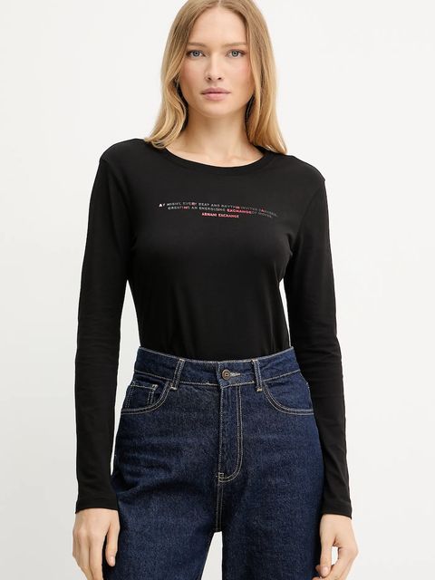 Armani Exchange longsleeve bawełniany kolor czarny XW001360 AF10356 - zdjęcie produktu nr 1