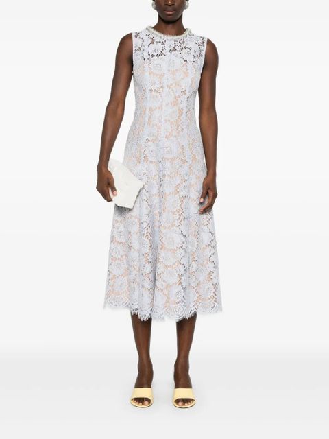 Self-Portrait fine-lace midi dress - Blue