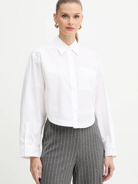 BOSS Orange koszula bawełniana damska kolor biały regular z kołnierzykiem klasycznym 50548402 - zdjęcie produktu nr 1