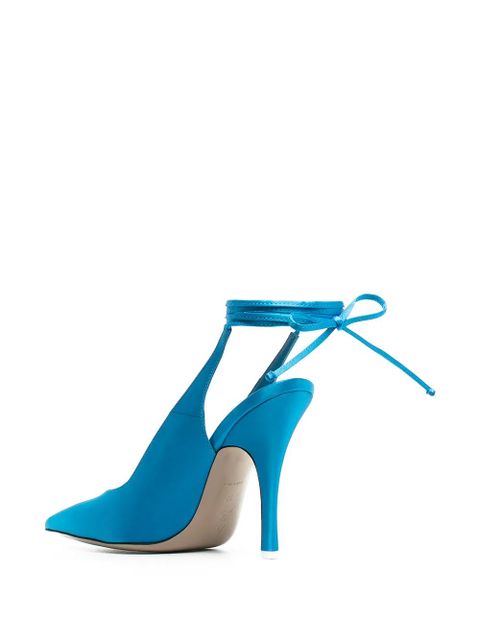 The Attico ankle-tied leather pumps - Blue - zdjęcie produktu nr 2