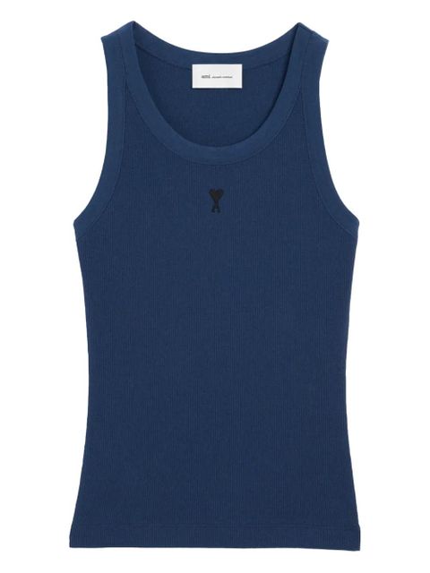 AMI Paris Ami De Coeur logo-embroidery tank top - Blue - zdjęcie produktu nr 1