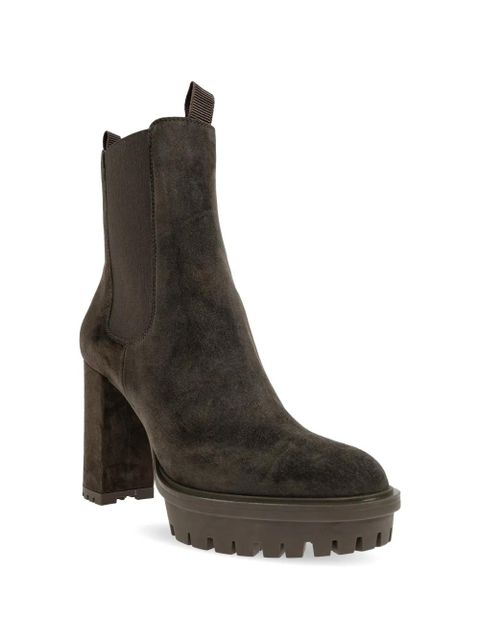 Gianvito Rossi Barry suede platform ankle boots - Green - zdjęcie produktu nr 2