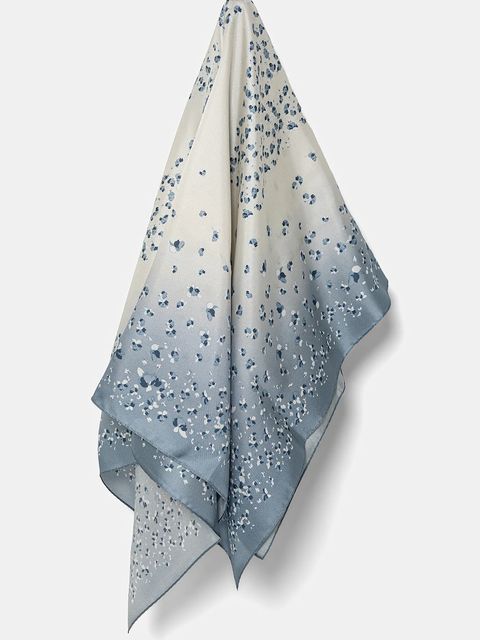 MICHAEL Michael Kors chusta jedwabna damska kolor niebieski wzorzysta 540207