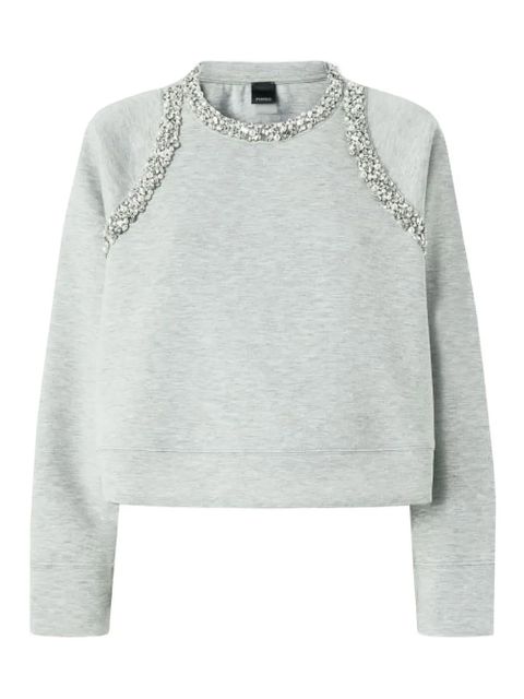 PINKO embellished-neckline sweatshirt - Grey - zdjęcie produktu nr 1