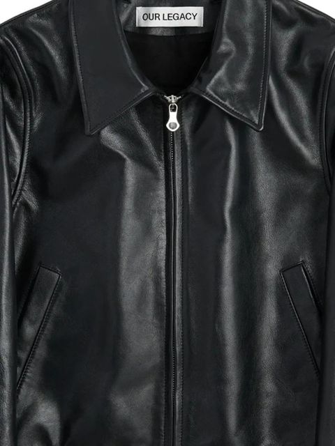 OUR LEGACY Radar bomber leather jacket - Black - zdjęcie produktu nr 2