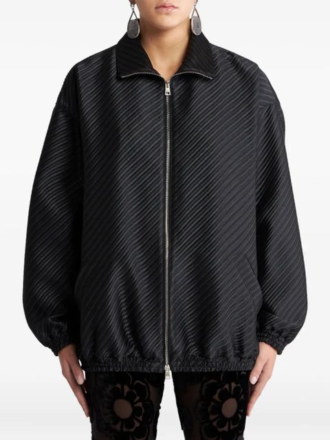 ETRO striped-jacquard bomber jacket - Black