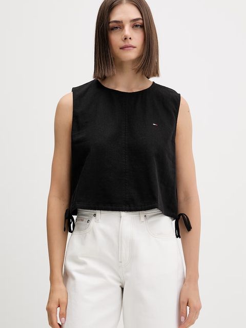 Tommy Jeans bluzka damska z lnem - zdjęcie produktu nr 1
