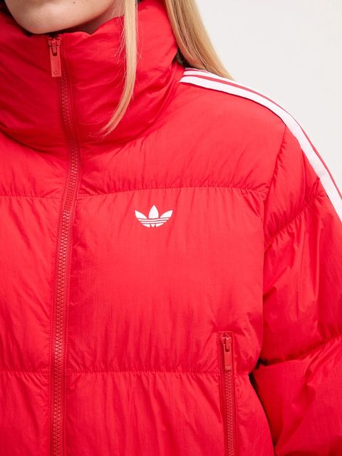 adidas Originals kurtka Cropped Puffer kolor czerwony przejściowa JX2966