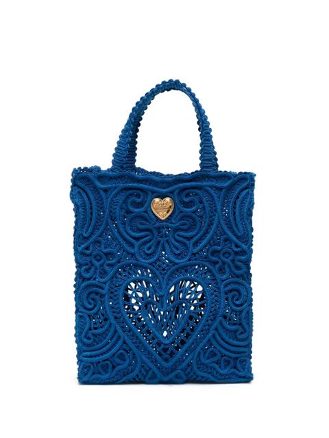 Dolce & Gabbana medium Beatrice cordonetto-lace tote bag - Blue - zdjęcie produktu nr 1