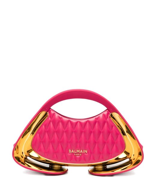 Balmain quilted metallic-trim clutch bag - Pink - zdjęcie produktu nr 1