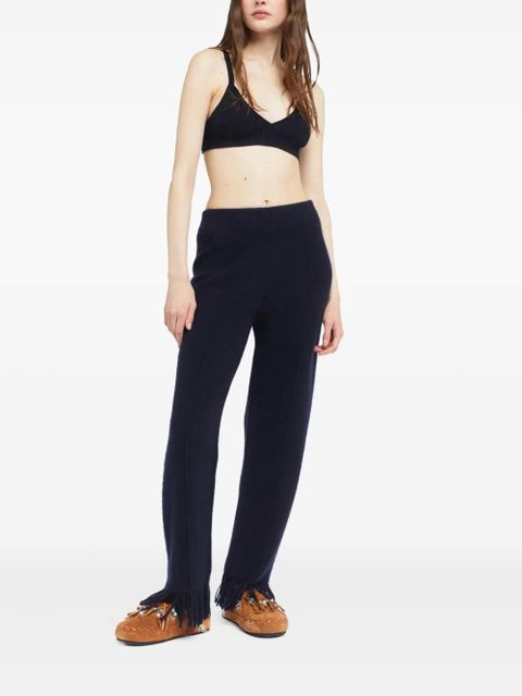 Alanui fringe-detail trousers - Blue