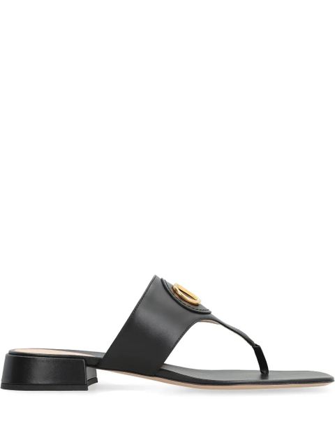 Valentino Garavani VLogo leather slides - Black - zdjęcie produktu nr 1