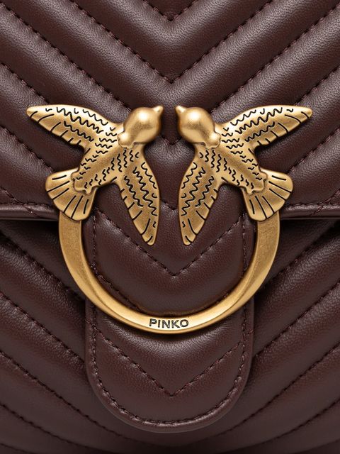 Pinko torebka skórzana kolor brązowy 100042 A0GK