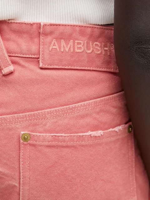 AMBUSH raw-hem shorts - Pink