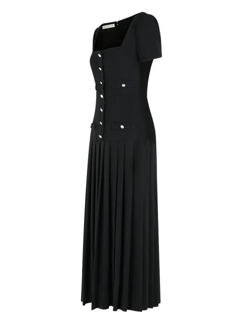 Alessandra Rich pleated square-neck midi dress - Black - zdjęcie produktu nr 2