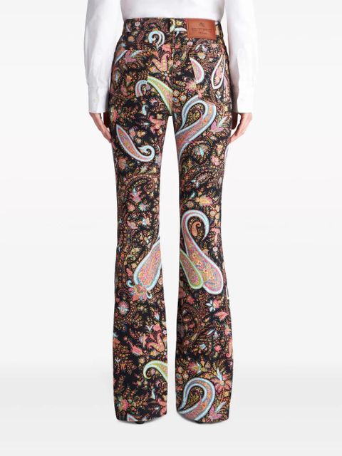 ETRO paisley-print flared trousers - Black