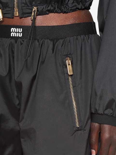 Miu Miu logo waistband track shorts - Black