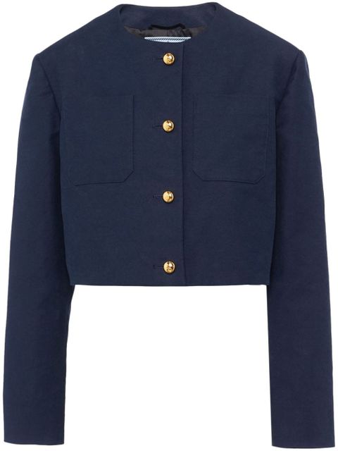 Prada single-breasted cropped jacket - Blue - zdjęcie produktu nr 1