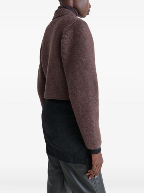 LEMAIRE felted double-breasted blouson - Brown