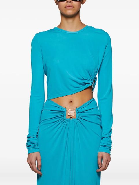 Christopher Esber Bezel Quartz twist-detail long-sleeve top - Blue