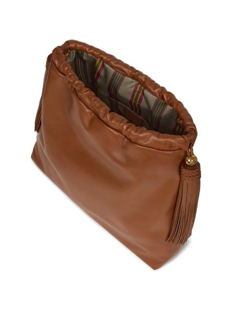 ETRO Large Kalispera tassels leather shoulder bag - Brown