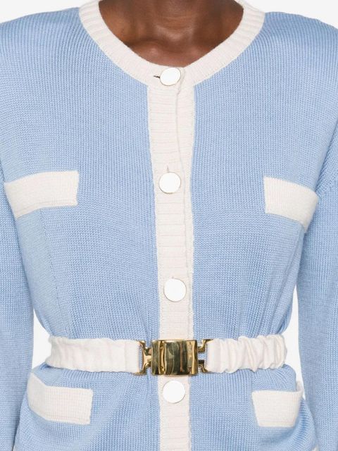 Rowen Rose two-tone belted cardigan - Blue