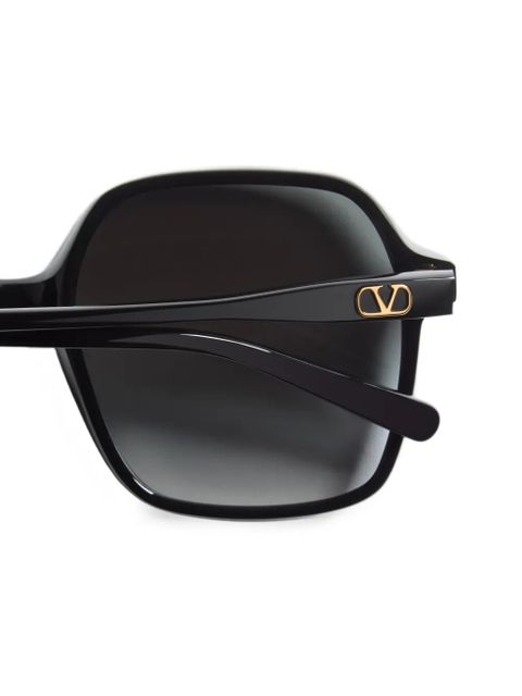 Valentino Garavani rectangular acetate sunglasses - Black