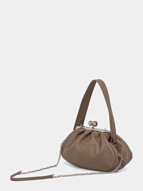 Weekend Max Mara torebka skórzana CUBICO kolor szary 2615511174600 - zdjęcie produktu nr 2