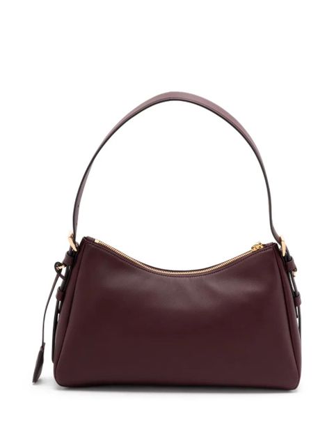 Prada enamel triangle logo tote bag - Red