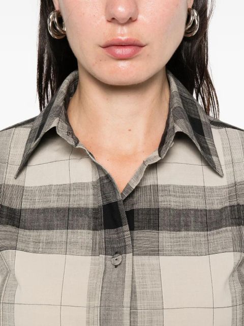CALVIN KLEIN COLLECTION plaid buttoned scarlett shirt - Black