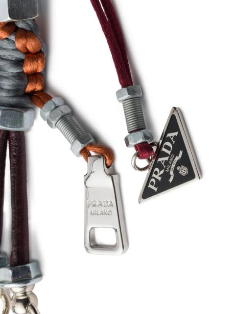Prada triangle logo robot keyring - Grey - zdjęcie produktu nr 2