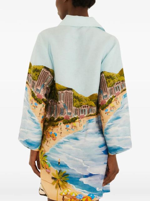 FARM Rio print tie dress - Blue