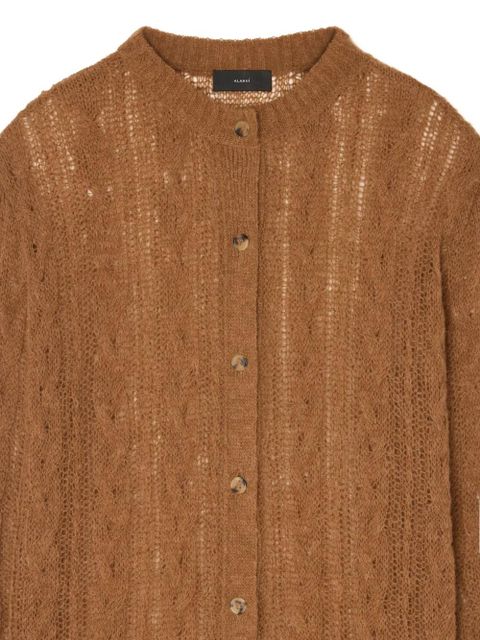 Alanui cable-knit long cardigan - Brown