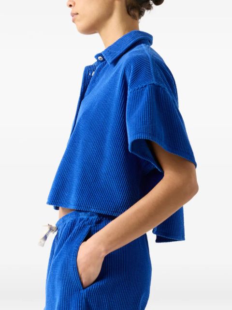 American Vintage corduroy short-sleeve shirt - Blue