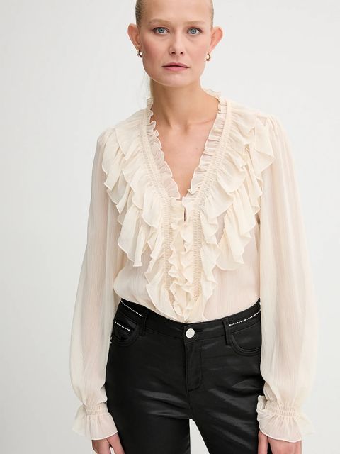 Morgan bluzka damska kolor beżowy gładka CATHY