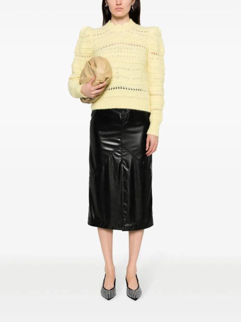 MARANT ÉTOILE Breanne faux-leather midi skirt - Black - zdjęcie produktu nr 2