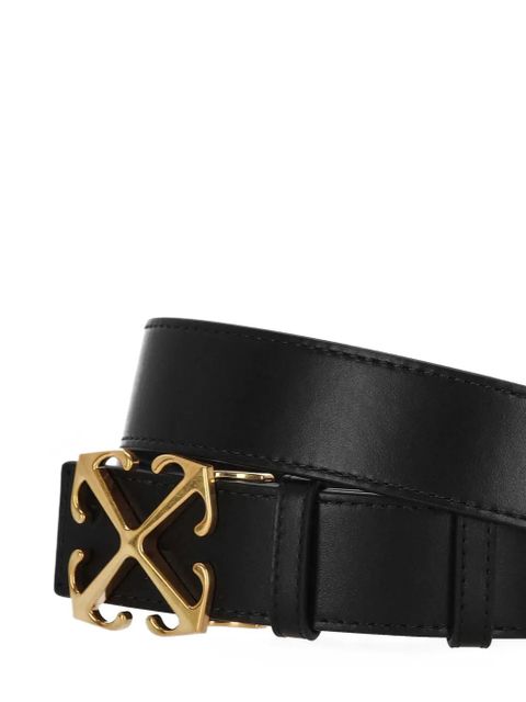 Off-White signature Arrows motif-buckle leather belt - Black