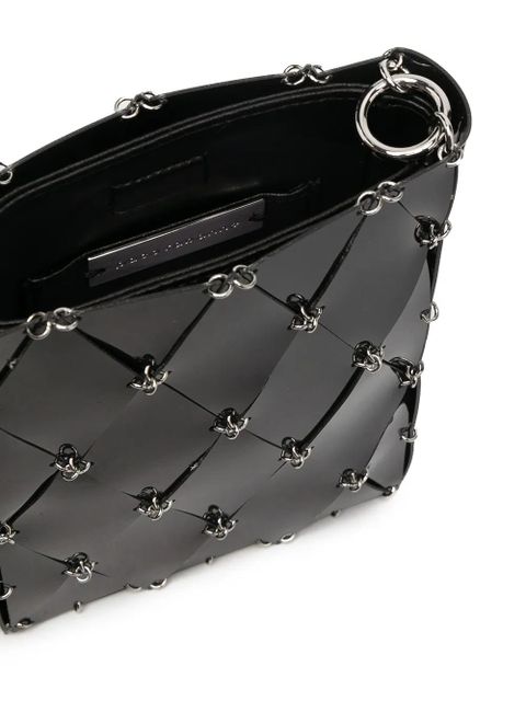 Rabanne diamond-pattern pierced shoulder bag - Black
