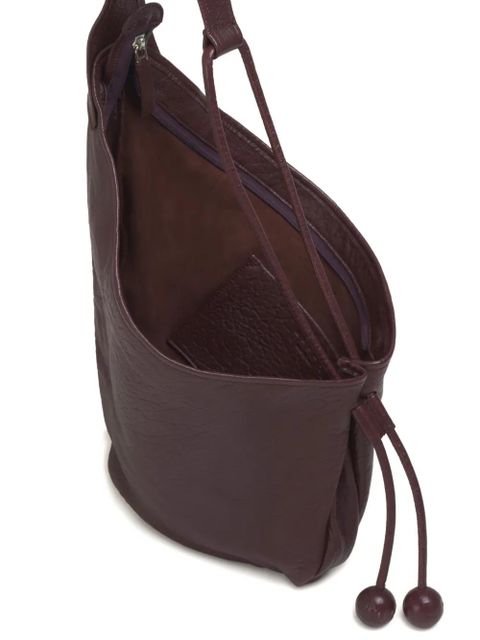 Marni small baubles drawstring-leather shoulder bag - Red