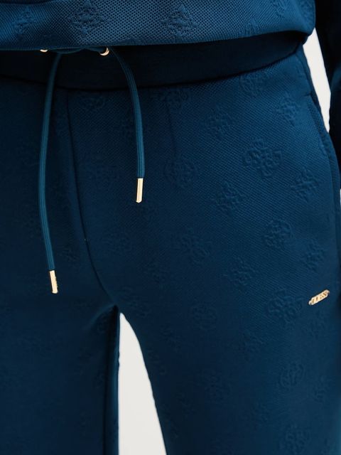 Guess spodnie dresowe PEONY damskie kolor niebieski gładkie V5YB06 KBSL2