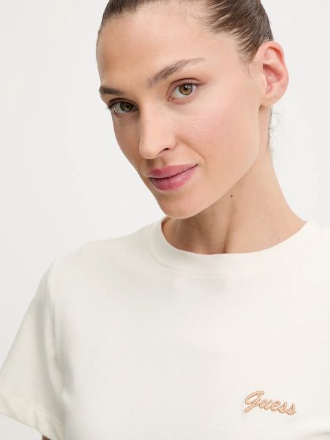 Guess t-shirt ALBA damski kolor beżowy V5BI17 KCBF1