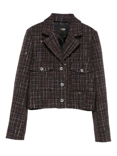 Maje tweed sequin-embellished blazer - Brown - zdjęcie produktu nr 1