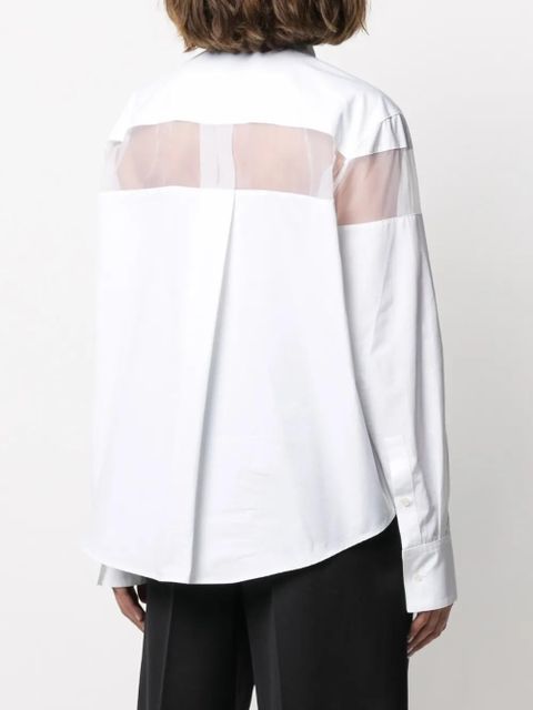 Valentino Garavani sheer-panel long-sleeve shirt - White