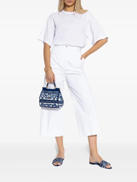 Dolce & Gabbana logo-embroidered short-sleeve T-shirt - White