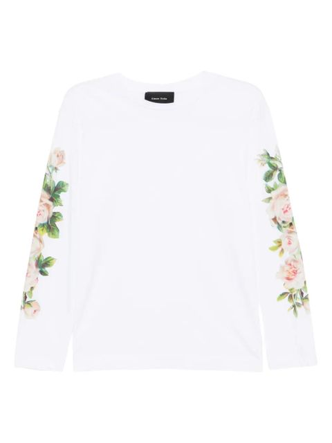 Simone Rocha floral-print T-shirt - White - zdjęcie produktu nr 1
